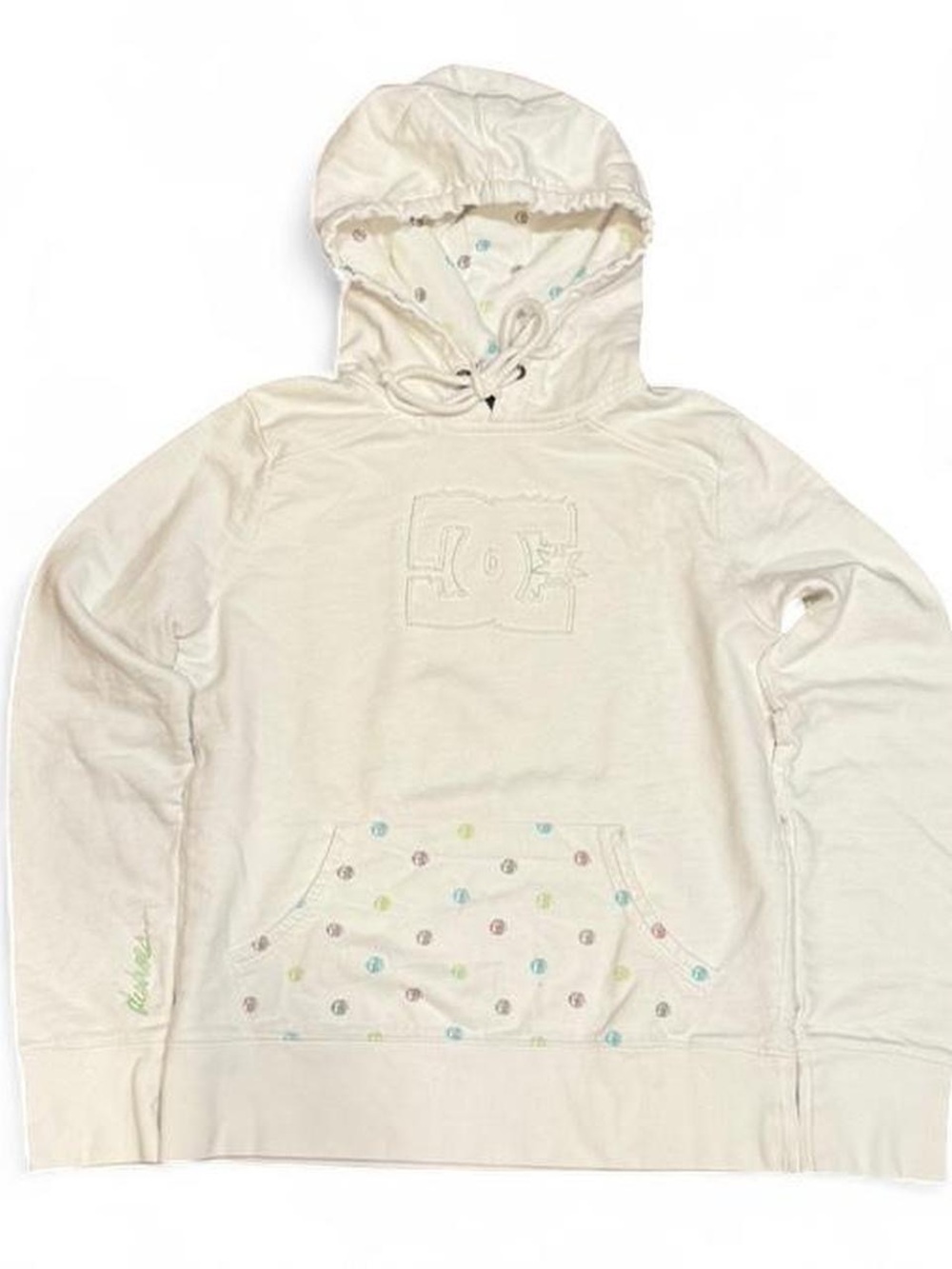 Y2K DC Logo Polkadot Distressed Graphic Hoodie